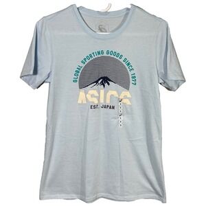 ASICS Mountain T-Short Short Sleeve Baby Blue  Men's Size Small New Comfort Soft